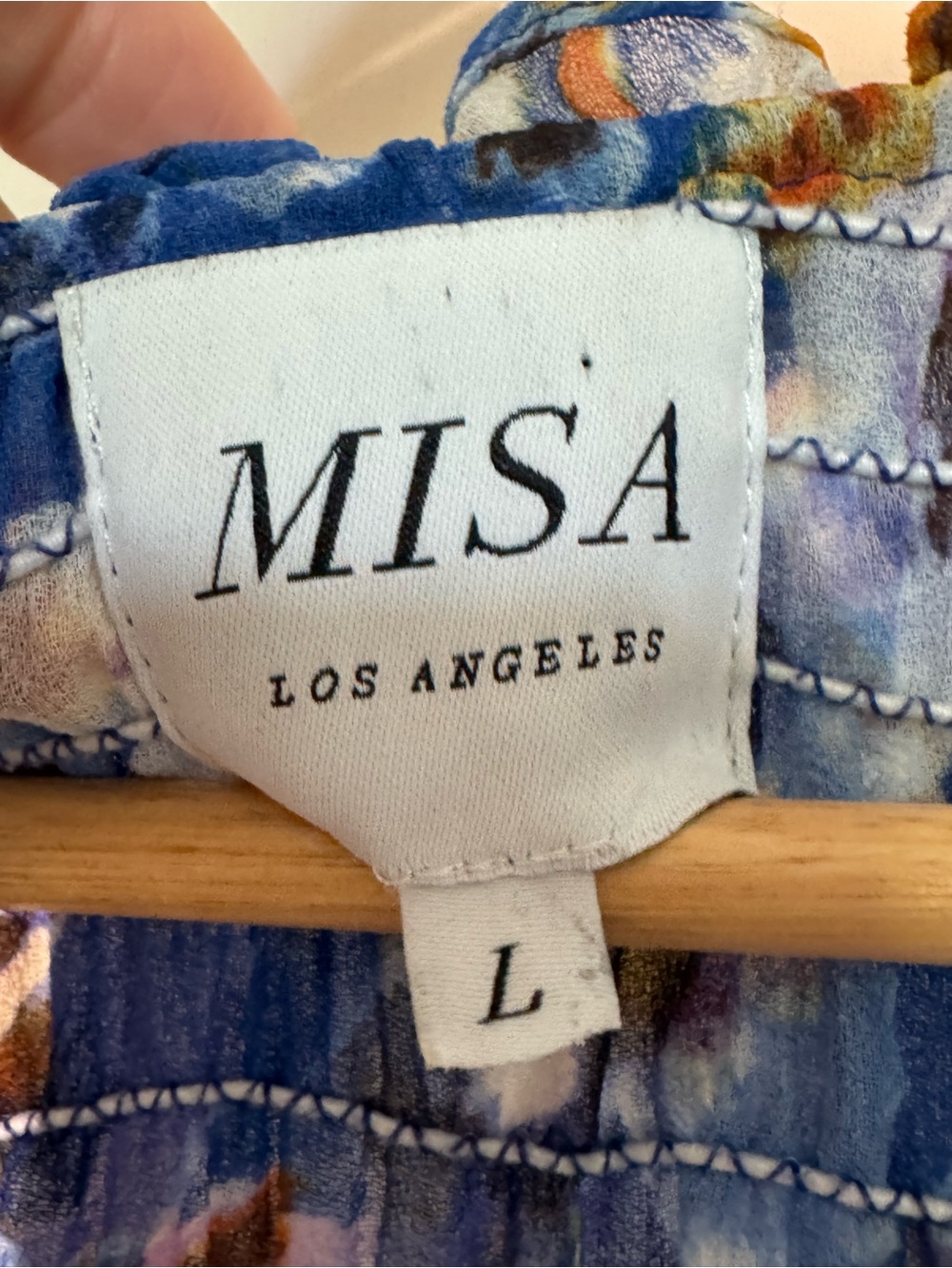 Misa Los Angeles Blue Floral Smocked Tiered Mini Dress - Picture 2 of 11